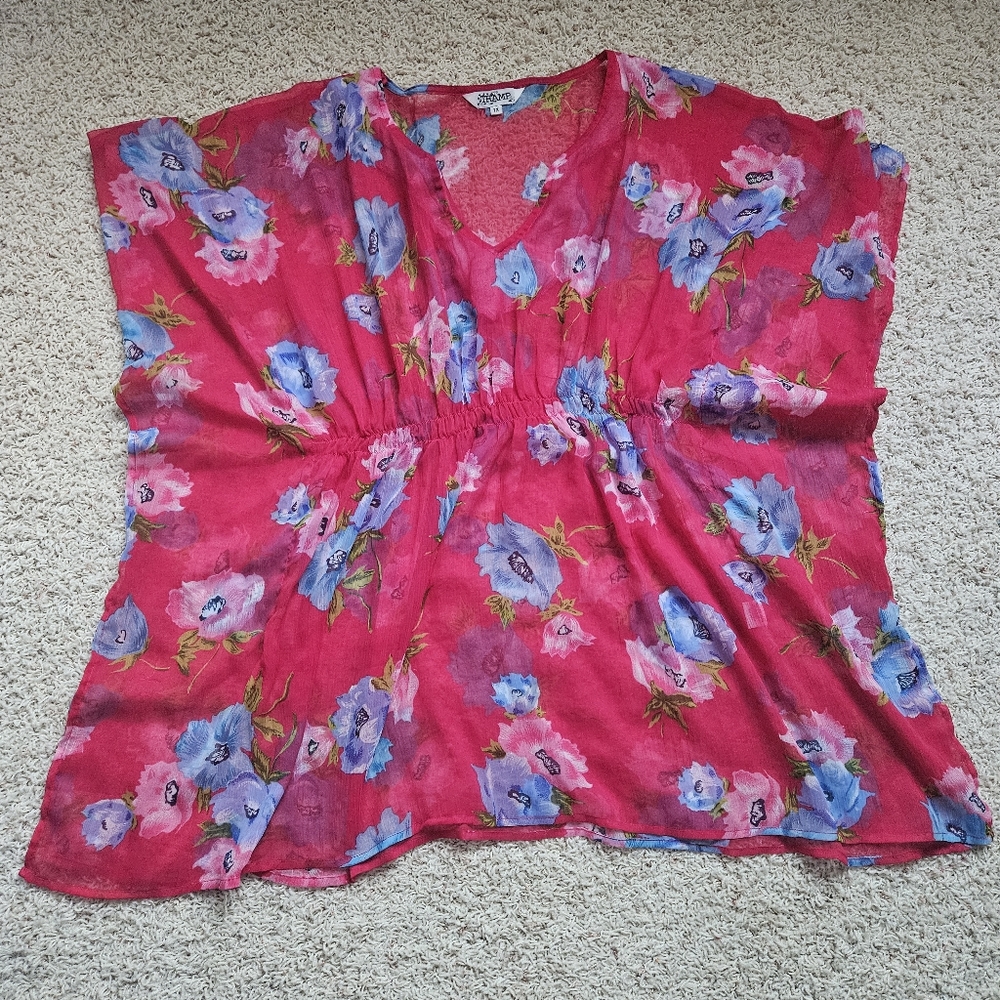 Tramp Pink Floral Beach Cover Up